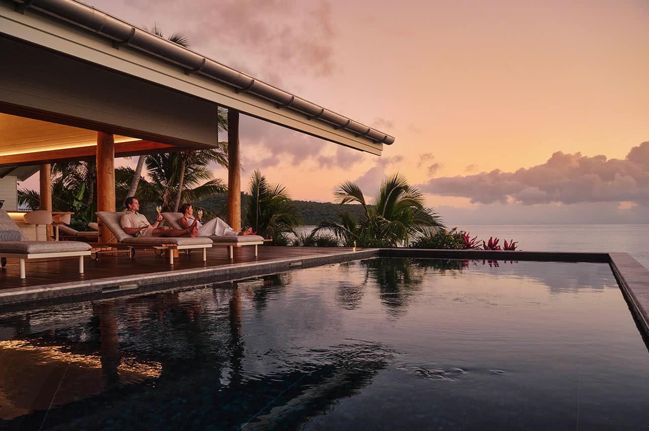 Luxury lodges of australia orpheus island lodge great barrier reef lodge pool evening