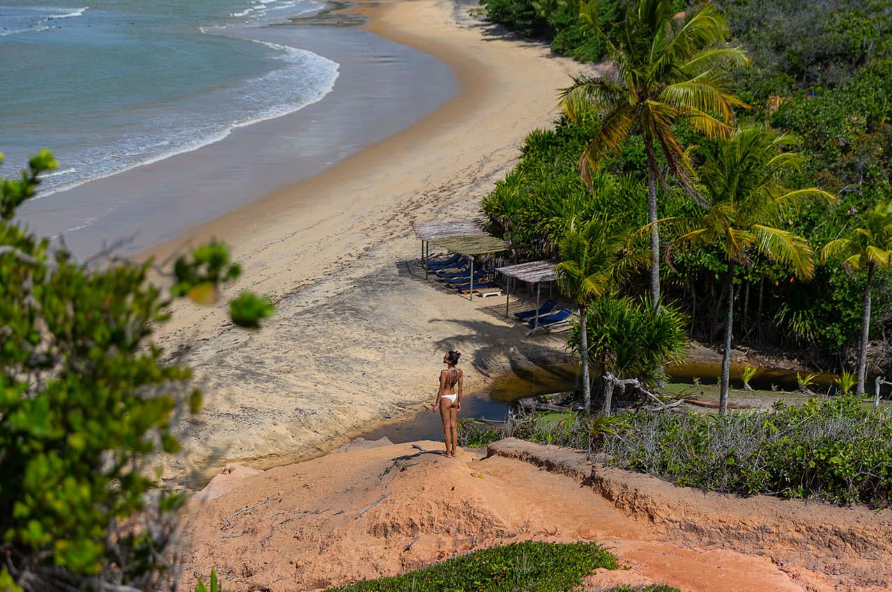 Ponta da juacema bahia caraiva vista pedra hospede