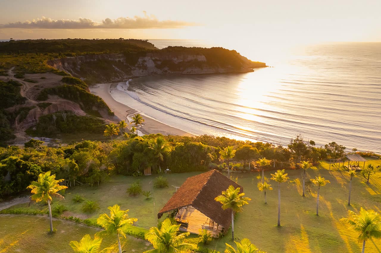 Ponta da juacema bahia caraiva vista sol