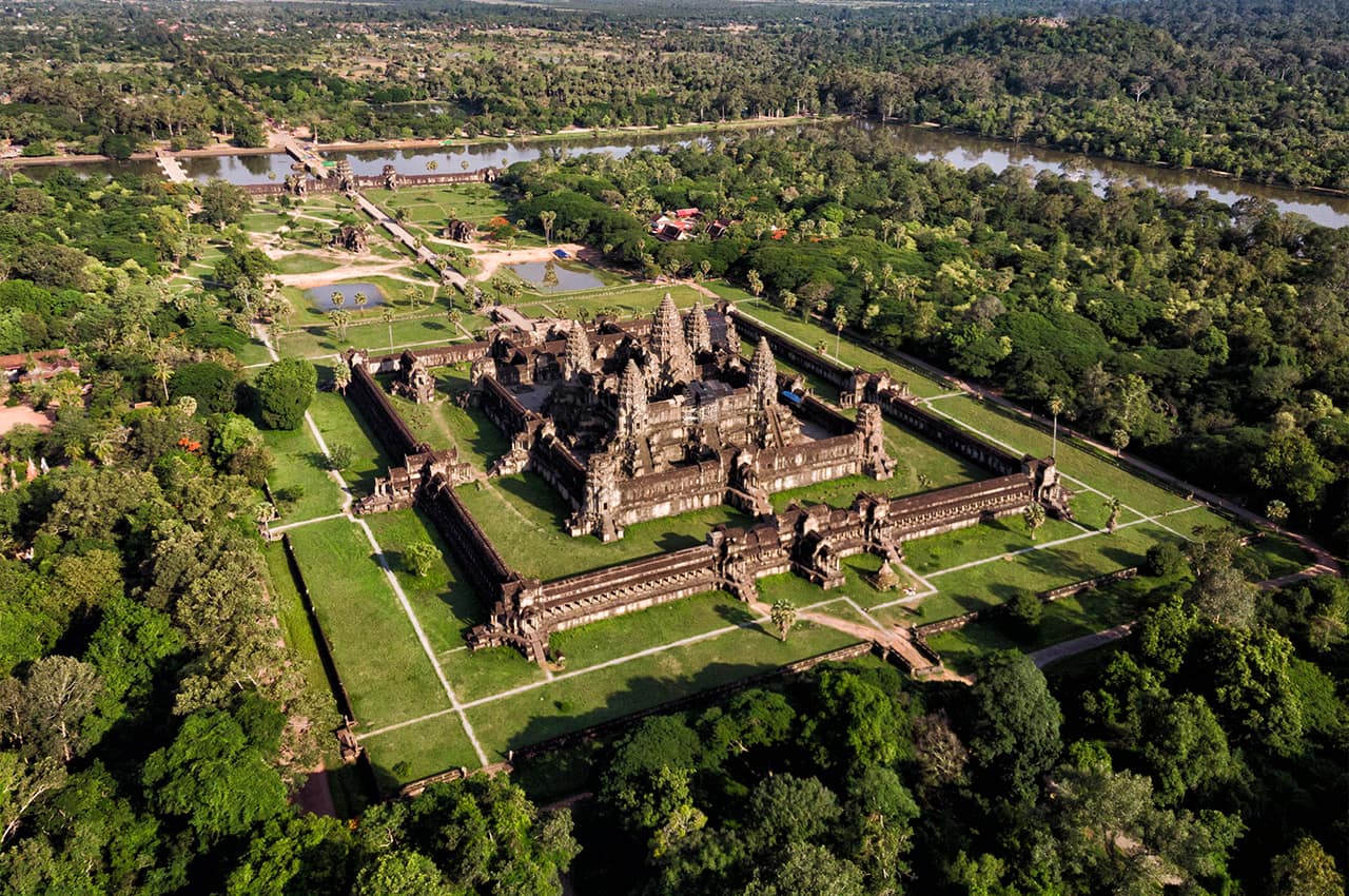 Camboja siemreap angkor wat templo aerea