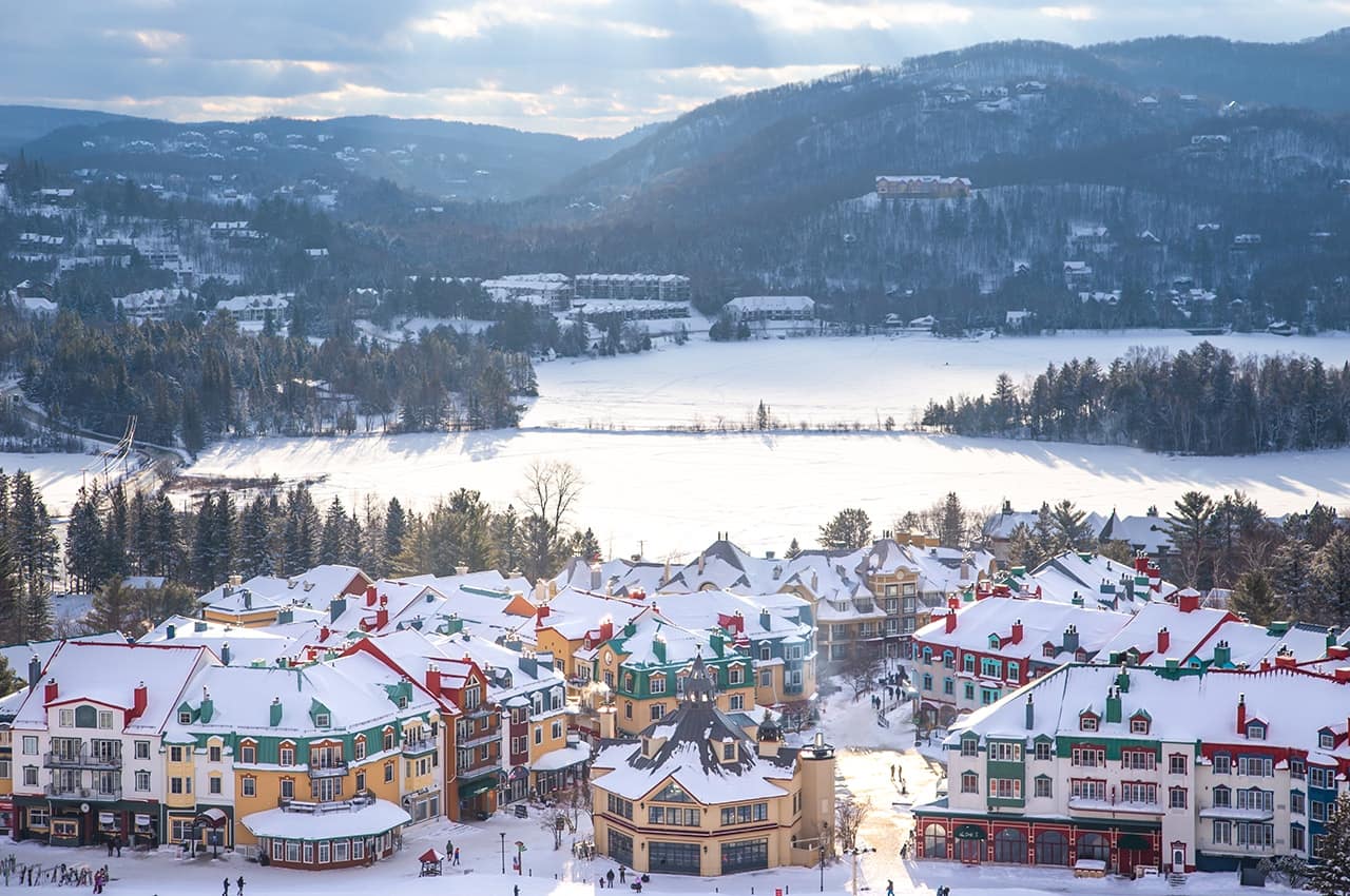 Canada tremblant vista cidade neve