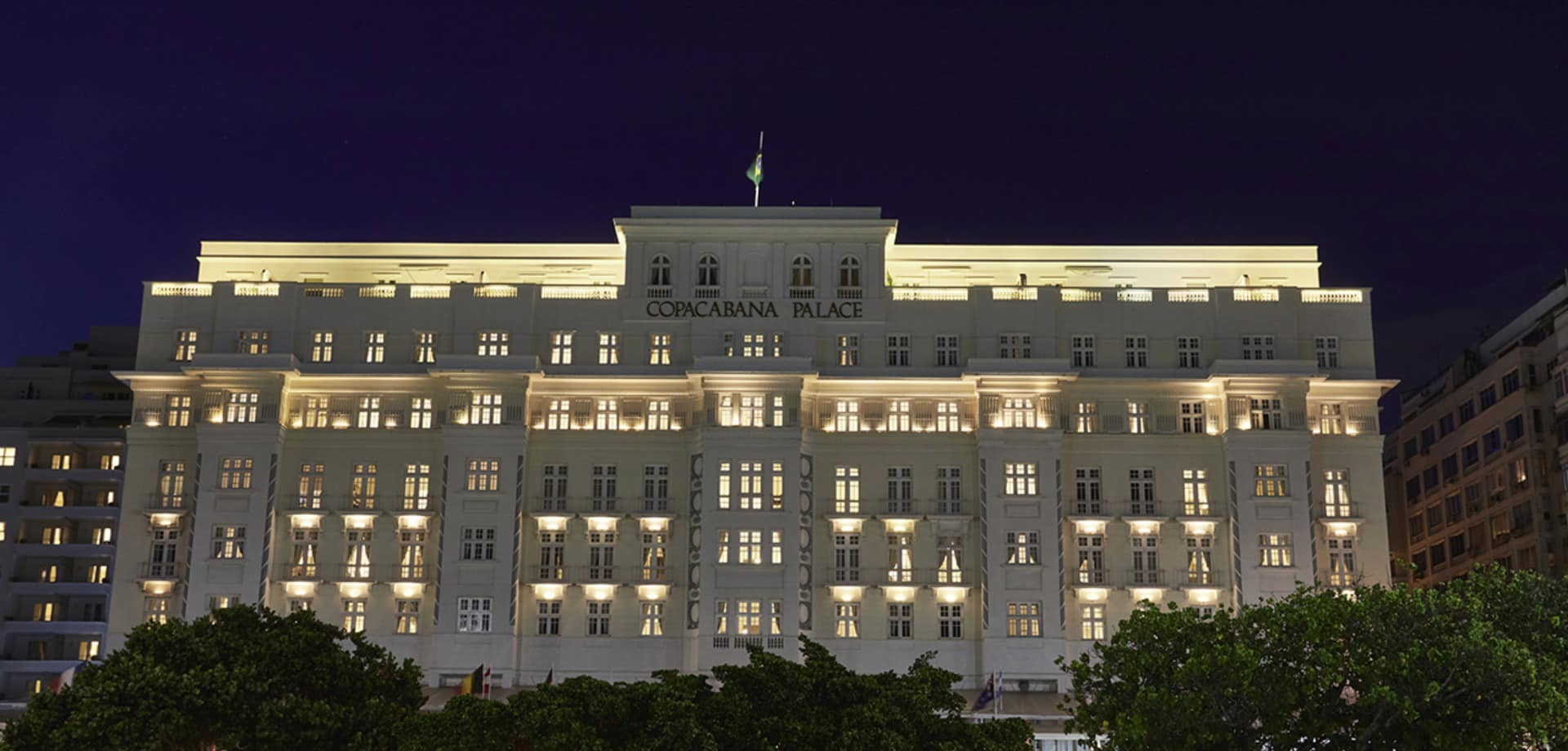 Brasil riodejaneiro copacabanapalace fachada noite