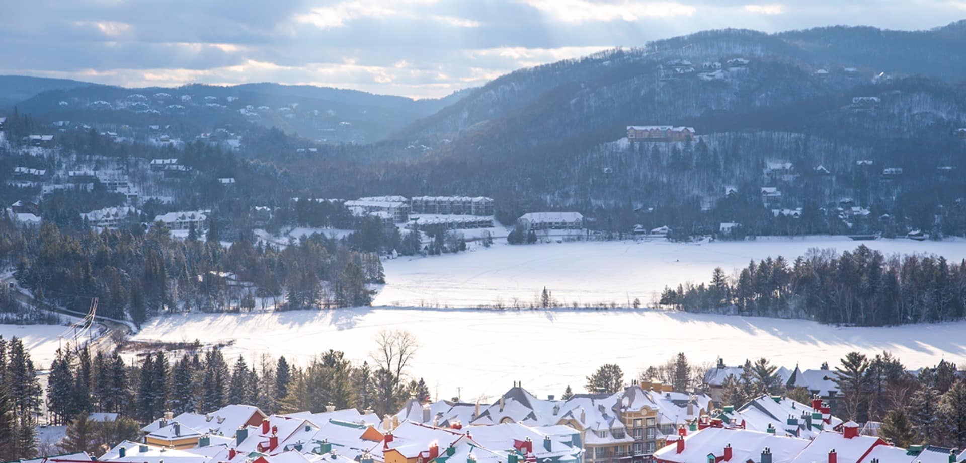Canada tremblant vista cidade neve