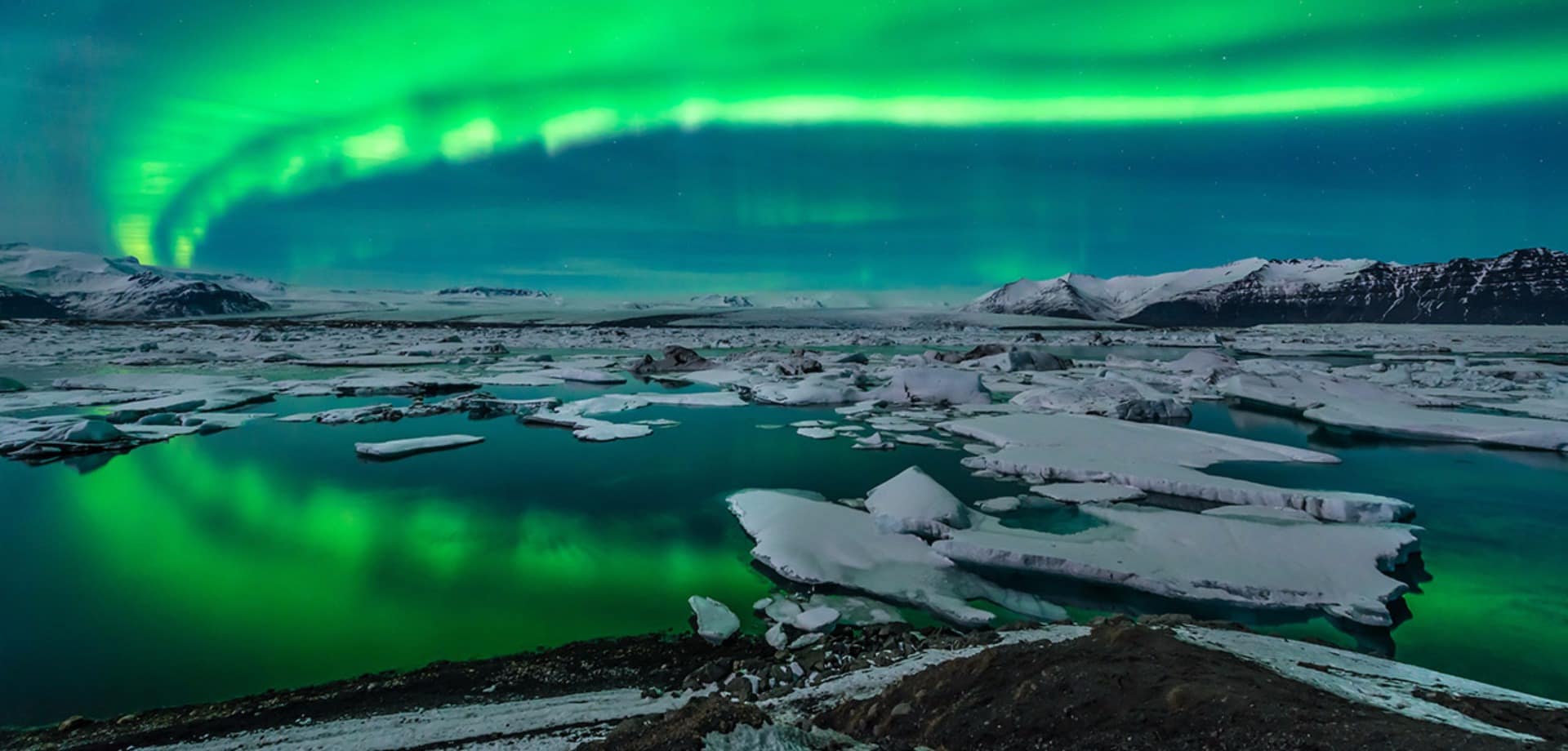 Islandia glacier lagoon jokulsarlon aurora boreal