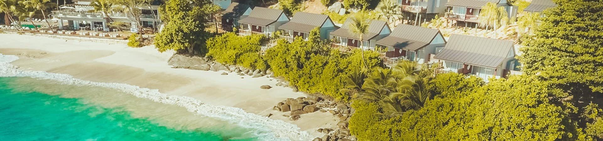 Vista aérea CaranaBeach, Ilhas Seychelles