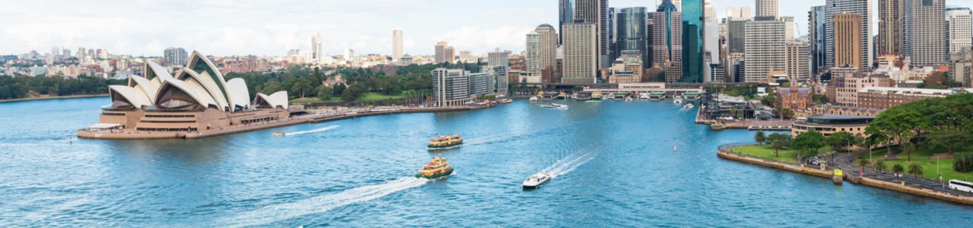 Vista aérea Circular Quay e Opera House Sydney
