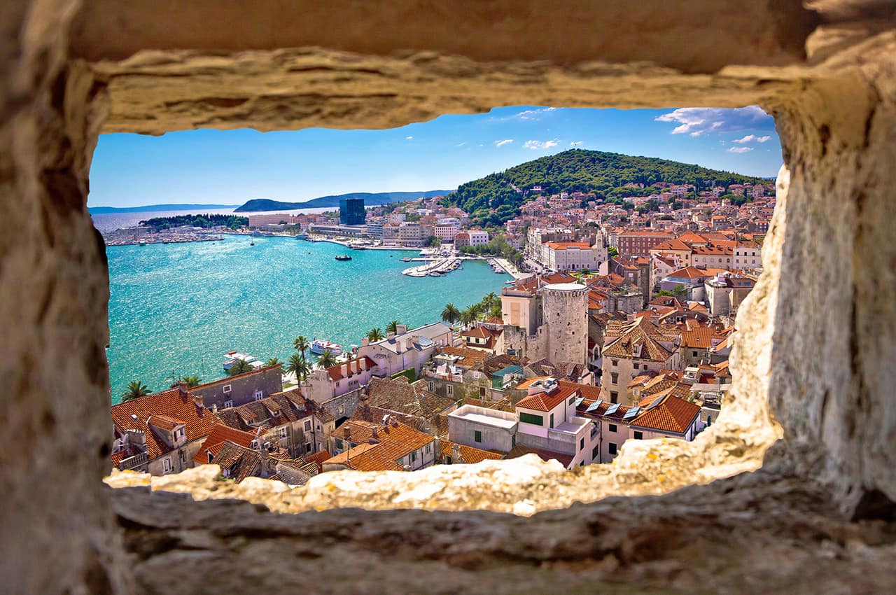 Vista aérea de Split, Croácia.