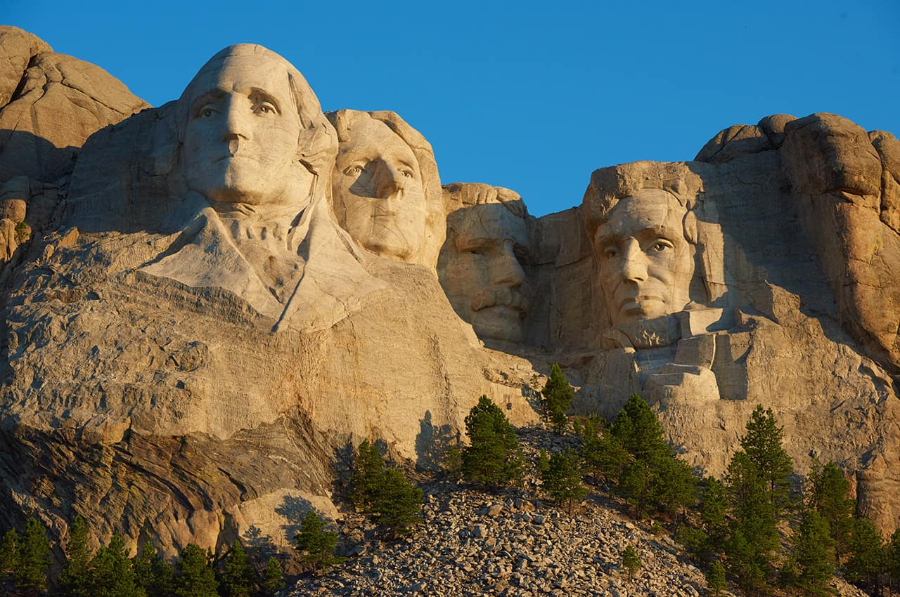 Eua dakota sul monte rushmore close