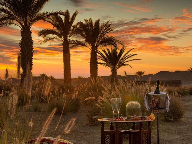 Anantara sahara tozeur resort champagne sunset view