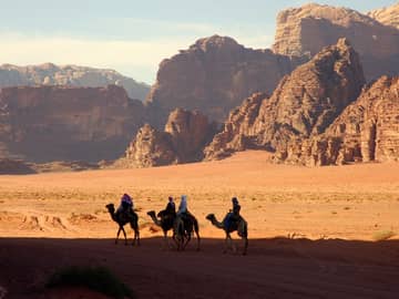 Atividades Jordânia passeios camelo, Deserto Wadi Rum