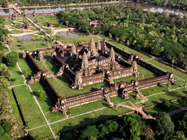 Camboja siemreap angkor wat templo aerea