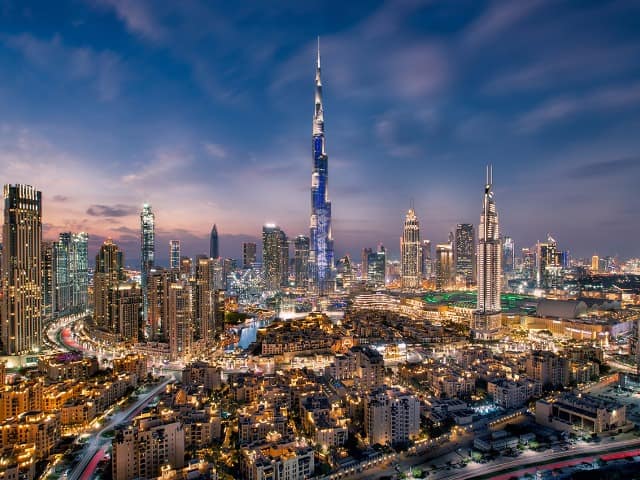 Det visit dubai burj al khalifa vista aerea