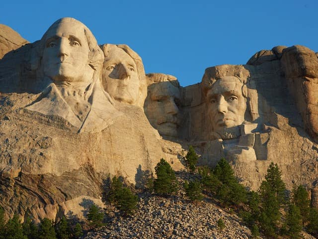 Eua dakota sul monte rushmore close