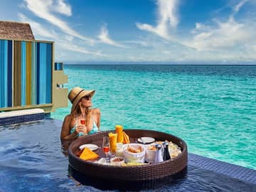 Hard rock hotel maldives platinum overwater pool villa floating breakfast