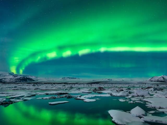 Islandia glacier lagoon jokulsarlon aurora boreal