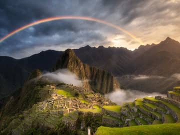 Nascer do sol em machu picchu