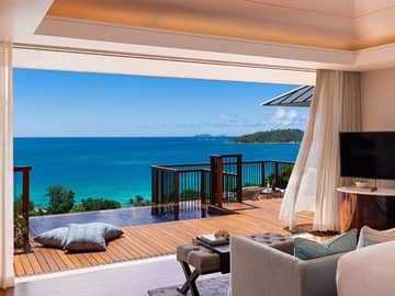 Raffles seychelles pool villa vista