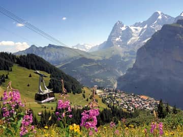 Switzerland tourism muerren verao gondola schilthorn