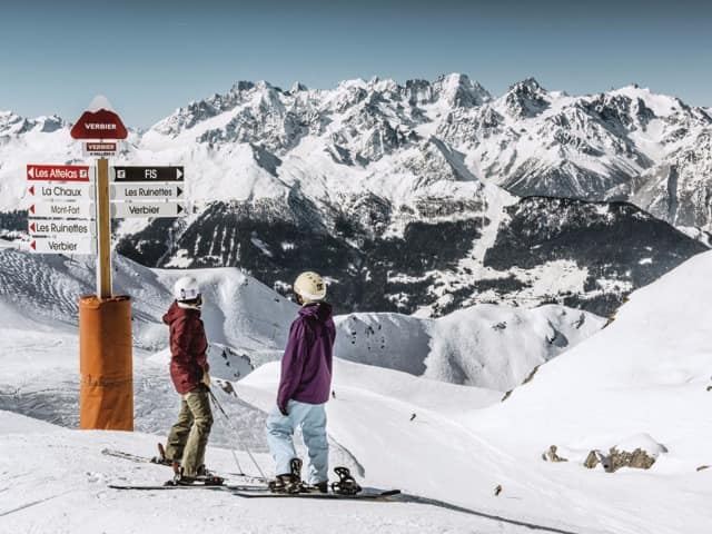 Verbier Skifahren Snowboarden