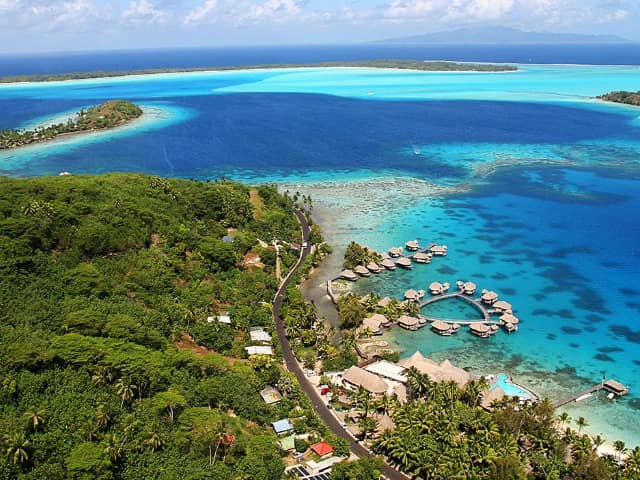 Vista aérea de Bora Bora