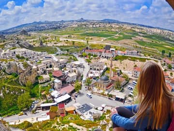 Vista aérea de Goreme, Capadócia - Turquia.