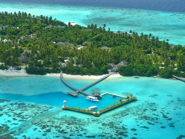 Vista aérea do Ayada Maldives