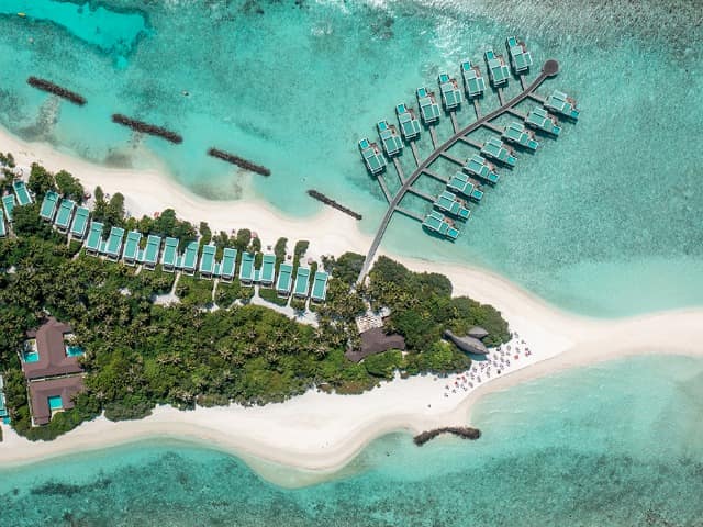 Vista aerea ilha dhigali maldives