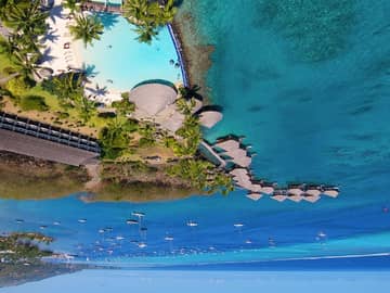 Lua de mel no InterContinental Tahiti e Moorea com Thalasso em Bora Bora vista aerea piscina intercontinental resort tahiti