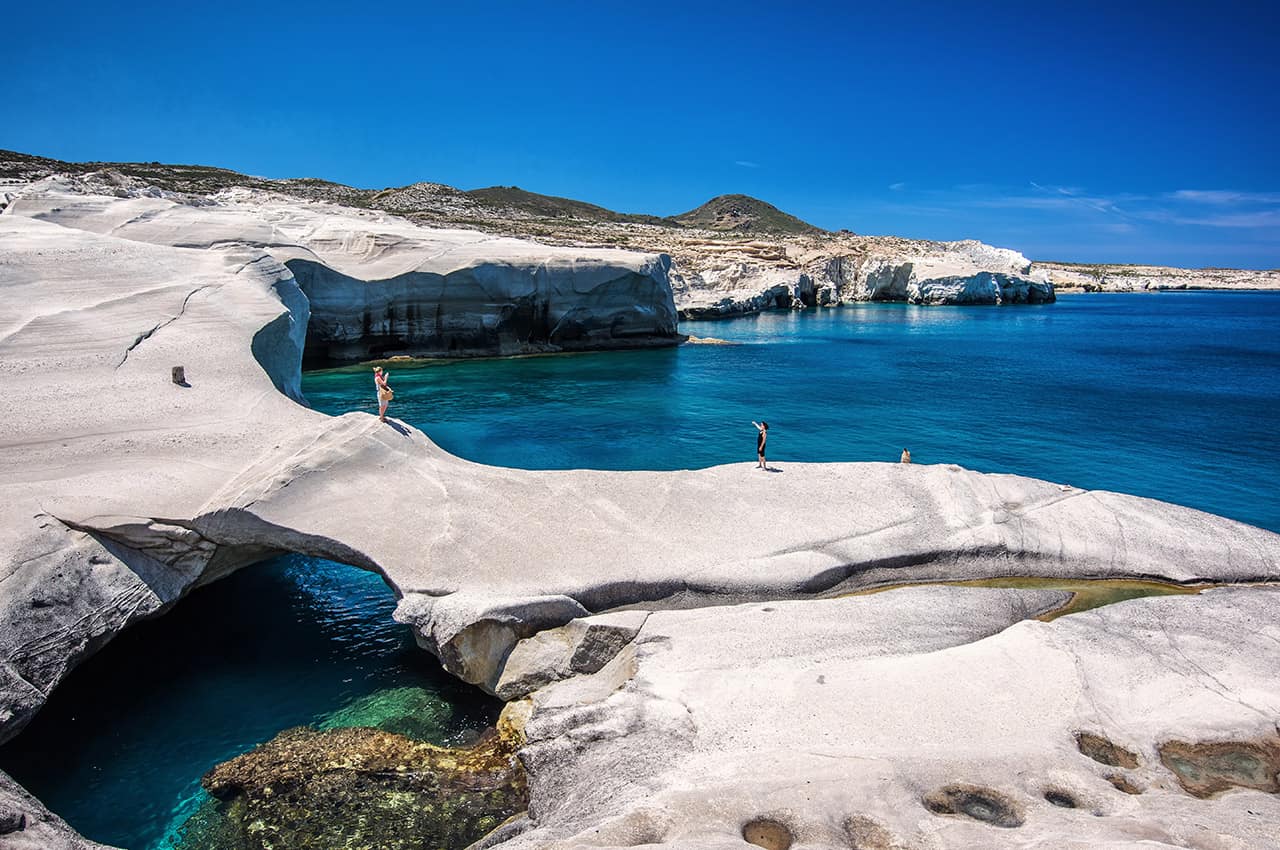 Praia Sarakiniko - Milos, Grécia.