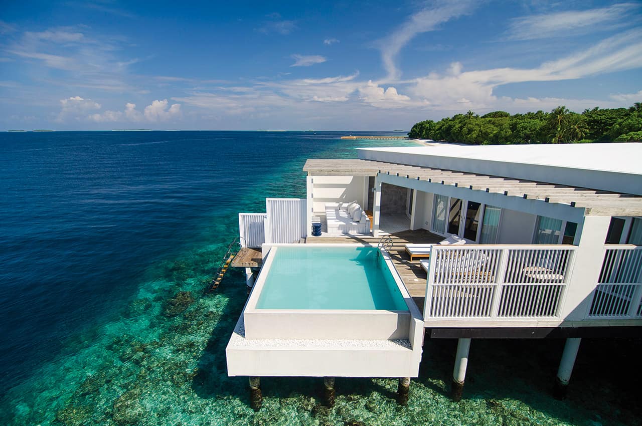 Amilla maldives reef water pool villa exterior