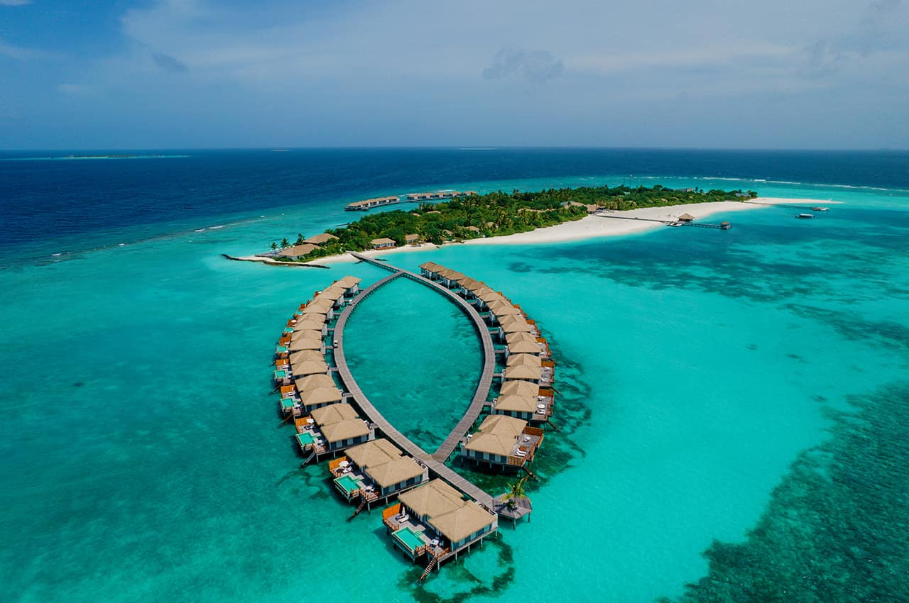 Maldivas noku water villa aerea