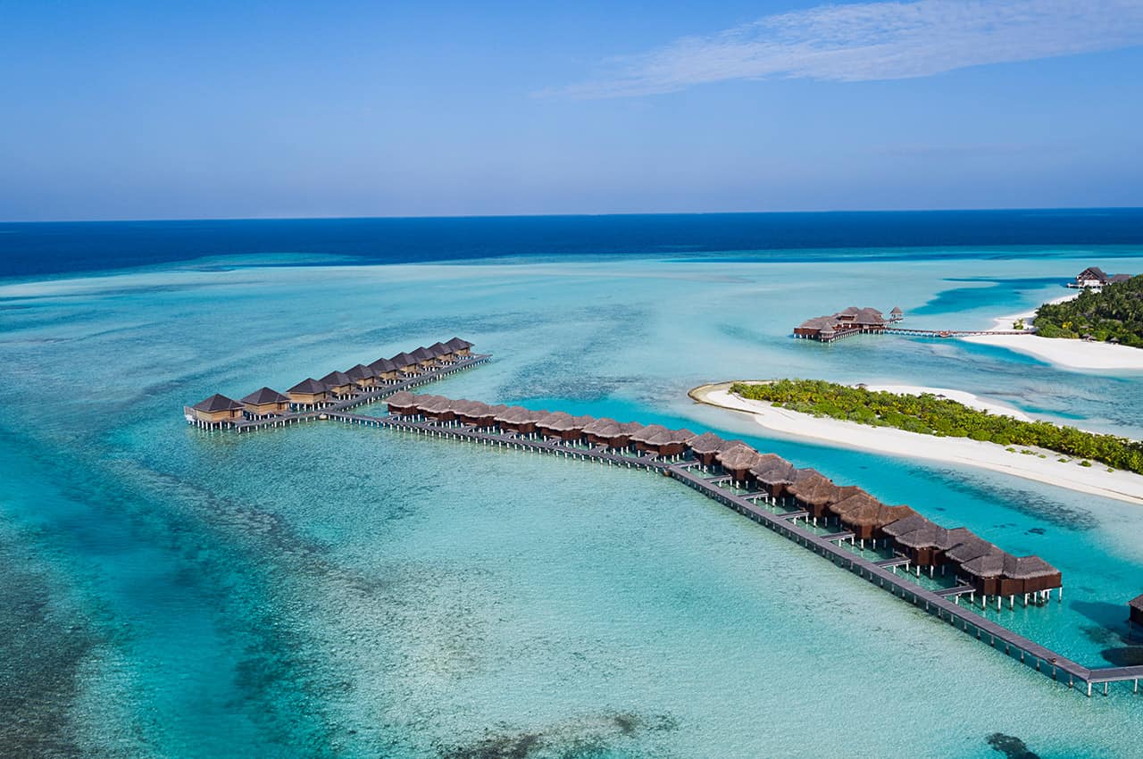 Vista aérea do Anantara Veli Maldives Resort