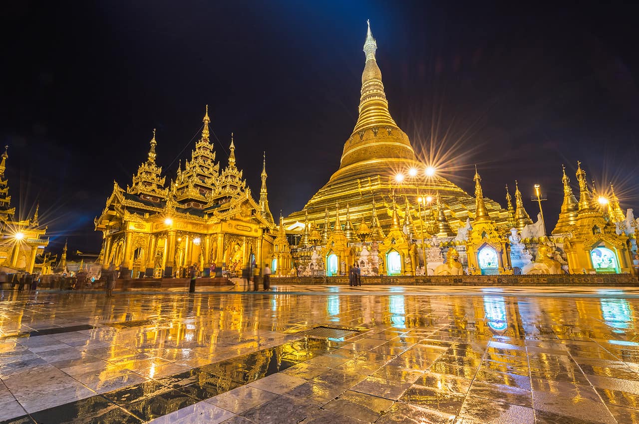 Ponto turístico Myanmar, Pagoda Shwedagon, Yangona shwedagon yangon