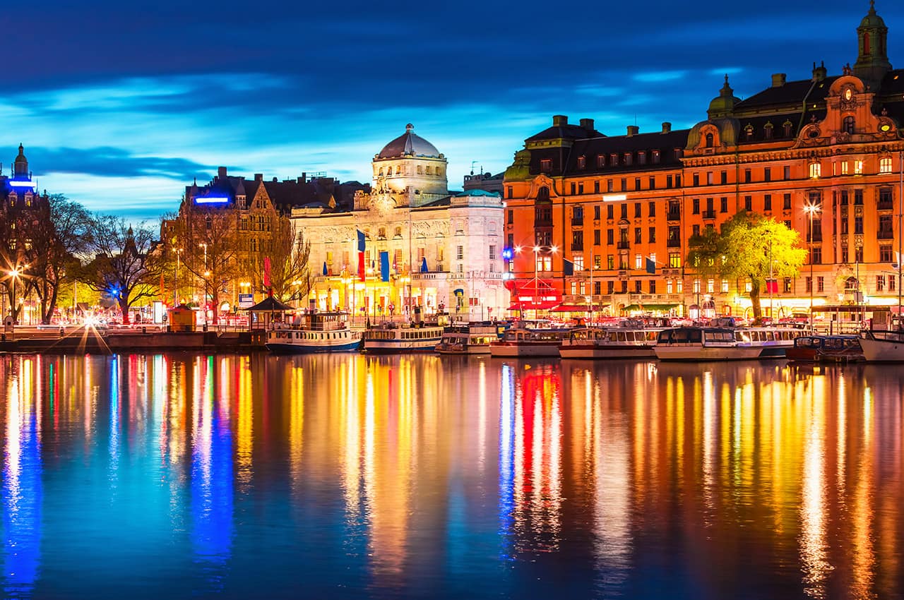 Vista panorâmica da cidade velha - Estocolmo, Suécia.