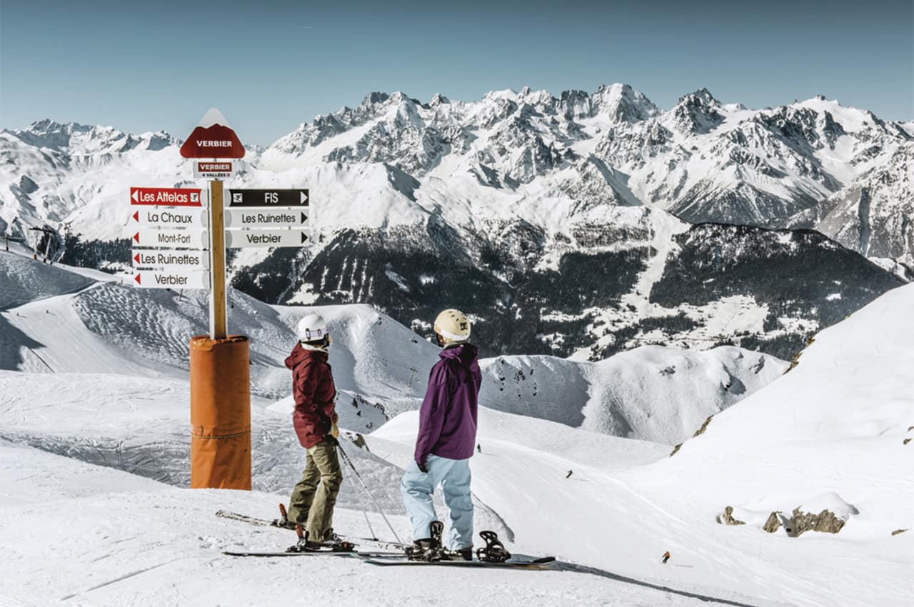 Verbier Skifahren Snowboarden