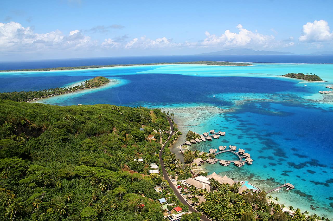 Vista aérea de Bora Bora