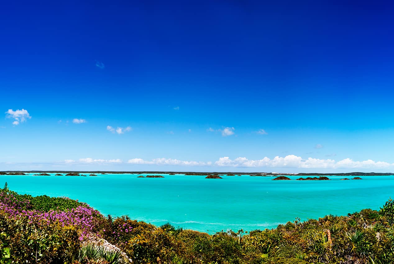 Lagoa azul, Parque Nacional Chalk Sound, Providenciales, Turks and Caicos