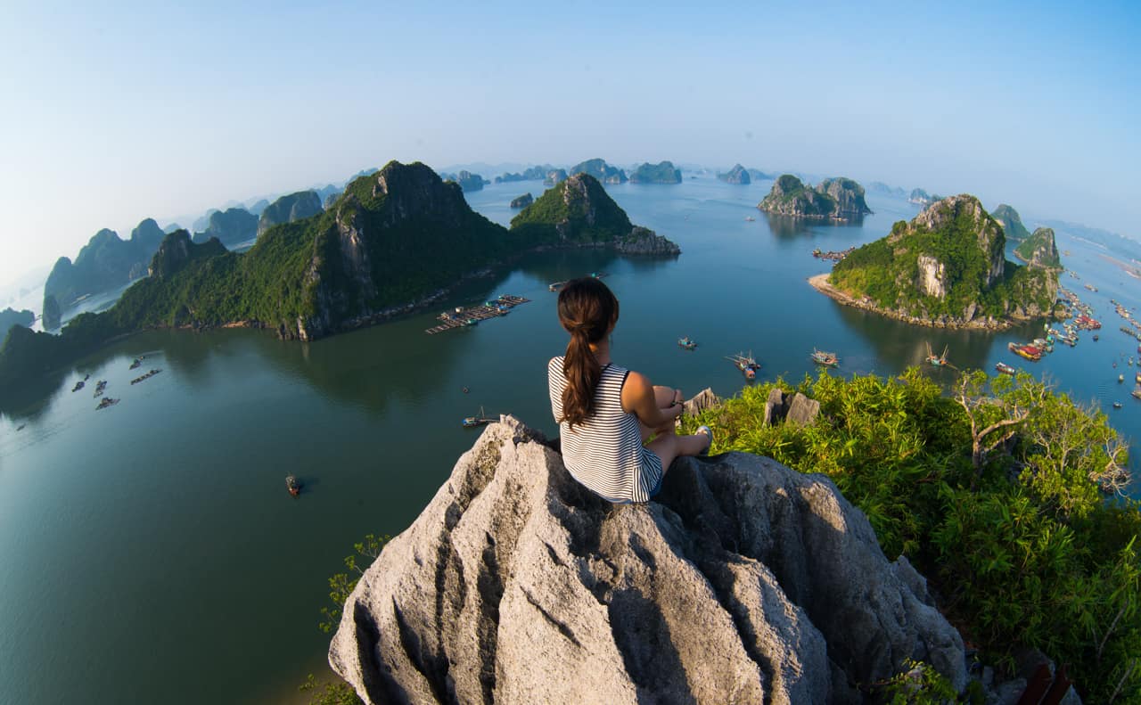 Vista aérea, Halong Bay, Vietnã