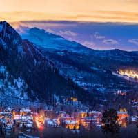 Aspen Colorado base vila alojamento snowmass por do sol