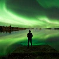 Canada aurora boreal lago