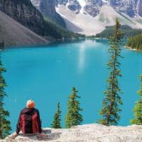 Lago moraine no banff national park canadá