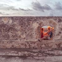 Couple of tourists in cartagena