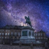 Noite estrelada no Palácio de Amalienborg - Copenhagen, Dinamarca