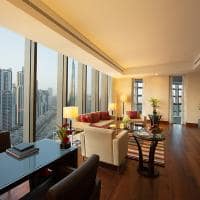 Anantara downtown living room burj khalifa view