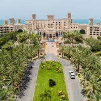 Jumeirah al qasr dubai entrance aerial drone