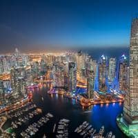 Vista aérea cidade Dubai marina