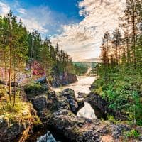Oulanka river and rapids at the oulanka national park in kuusamo finland