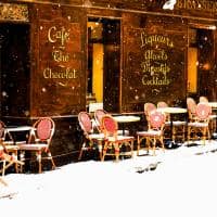 Franca paris rua cafe loja neve natal