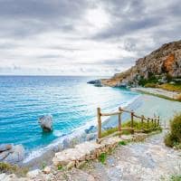 Vista da praia Preveli  - Creta, Grécia.