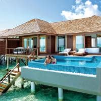 Hideaway beach resort deluxe water villa with pool casal
